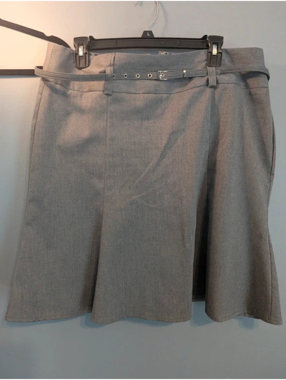 Maurices Skirt  Knee Length Unlined Belted Trumpet Style